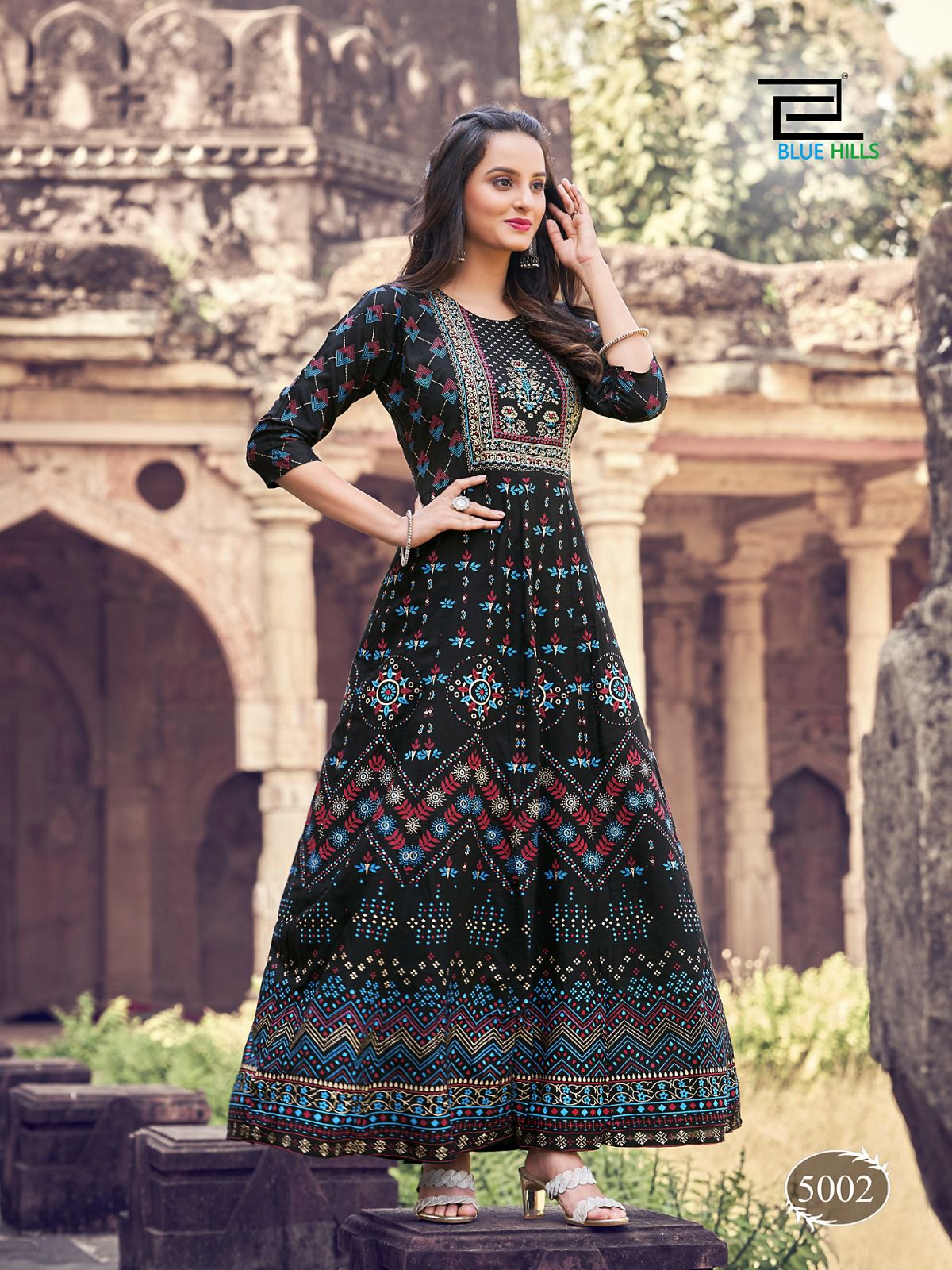 Blue Hills Festival Night Vol 5 Printed Wholesale Anarkali Kurtis Catalog